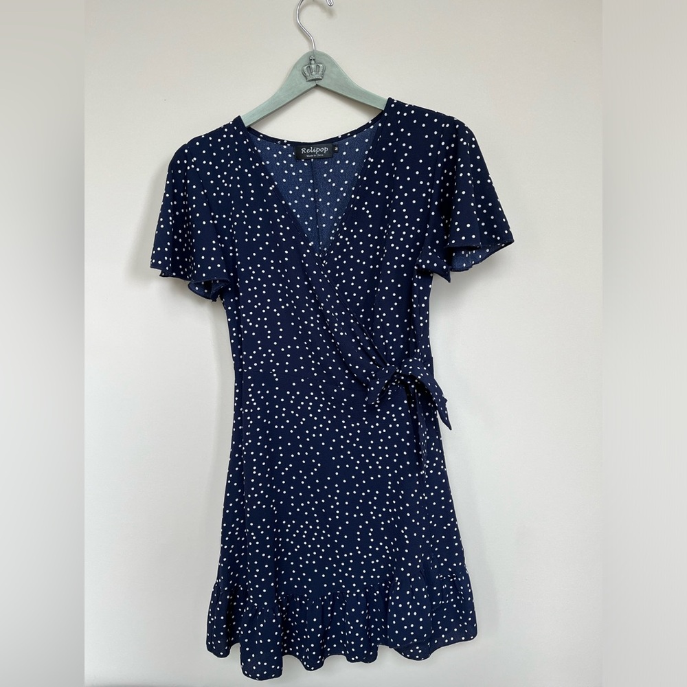 Amazon Polka Dat Wrap Mini Dress